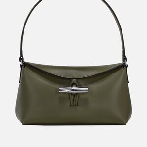 Longchamp Olive Green Le Roseau Small Hobo Bag
